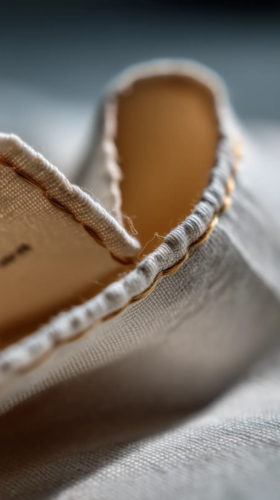 Sauberer Stich an Leinenkragen