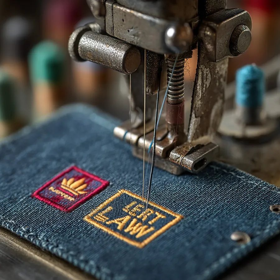 Stickerei auf Jeanspatch