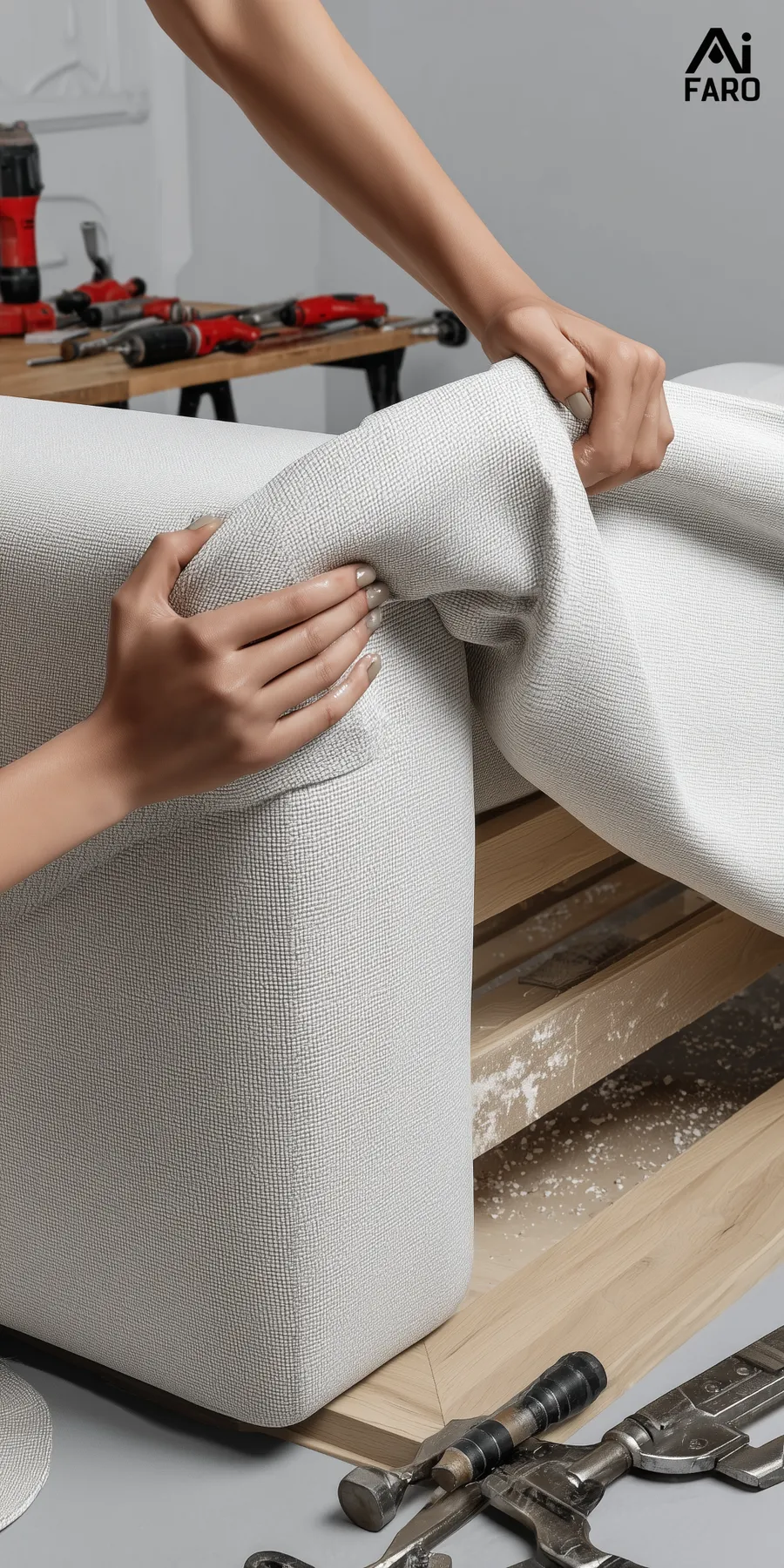 Chenille Sofa Polsterarbeit