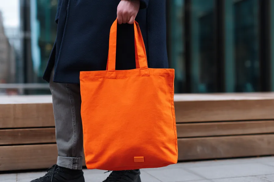 Orange Baumwolltasche